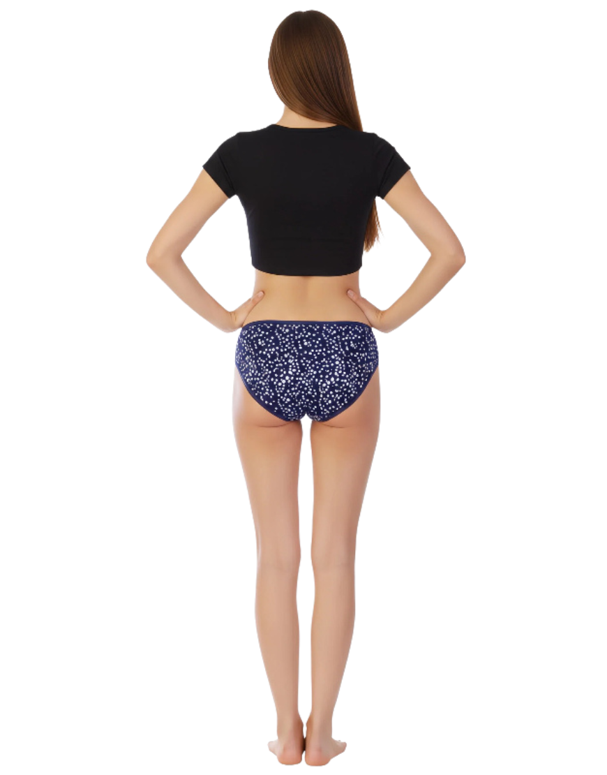 PACK OF 5 SUPER SOFT COTTON STRETCH PRINTED BIKINI BRIEFS -PALM