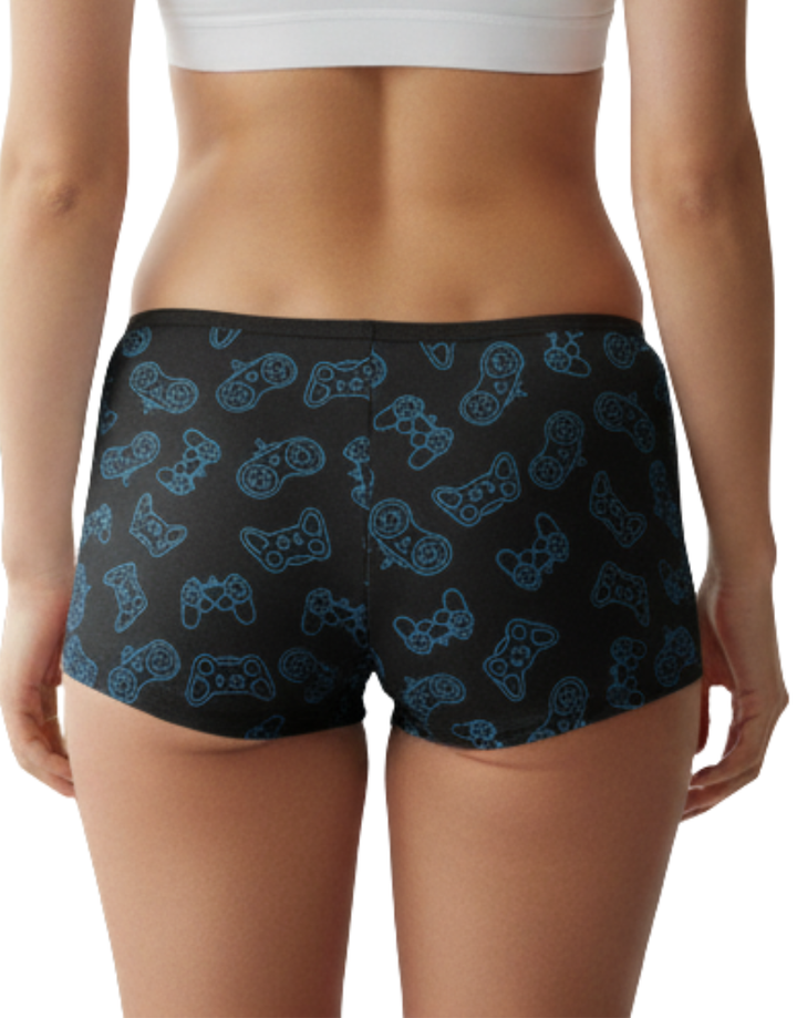 SUPER SOFT BOY SHORTS COTTON BRIEF-GAME BLACK