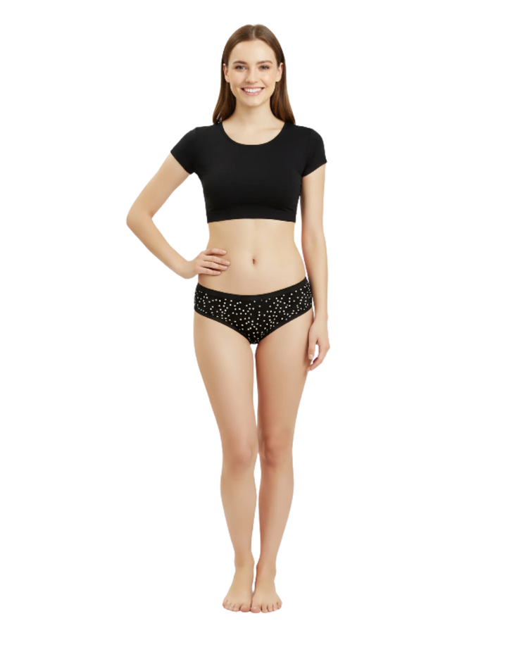 PACK OF 5 SUPER SOFT COTTON STRETCH PRINTED BIKINI BRIEFS -RED HEARTS