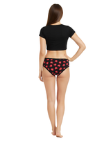 PACK OF 5 SUPER SOFT COTTON STRETCH PRINTED BIKINI BRIEFS -RED HEARTS