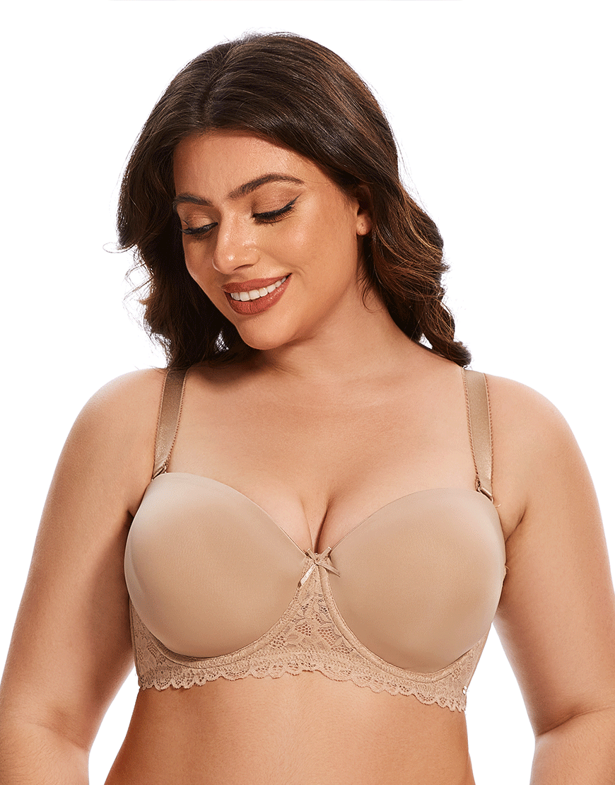 Losha Curvy Lightly Padded strapless Bra-SKIN