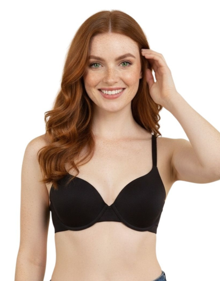 LOSHA WIRED LEVEL 2 PUSH-UP BRA WITH POWER MESH WINGS -BLACK
