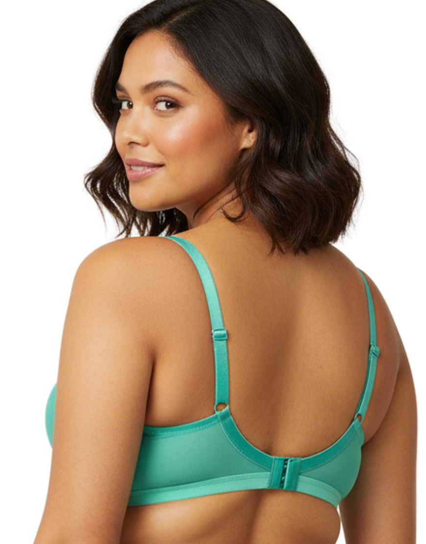Losha True Curv Double Layered Non Wired Full Coverage Super Support Bra - Green Print
