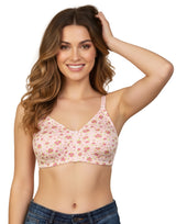 COTTON DOUBLE LAYERED NON WIRED PRINTED BRA -BABY ROSE PRINT