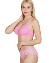 Butterfly back Bra With Lacy Panty SET-PINK COSMOS