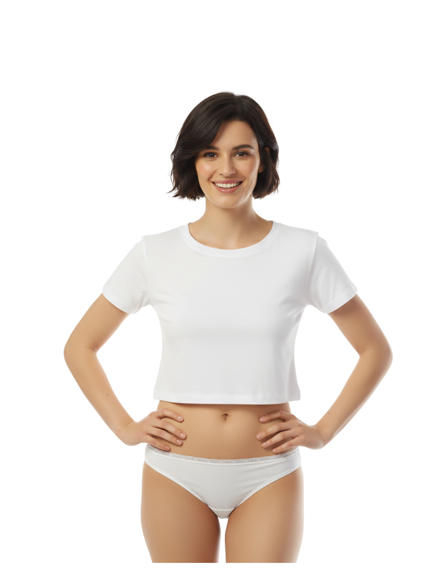 COTTON HUGGED FIT BIKNI BRIEF-WHITE