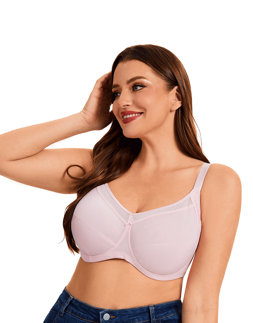 Quattro Plus Support Full-Coverage Wired Bra With Side Shaping Panels-QUARTZ PINK
