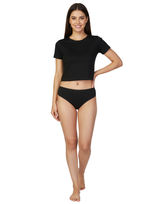 SUPER SOFT COTTON  THONG-BLACK