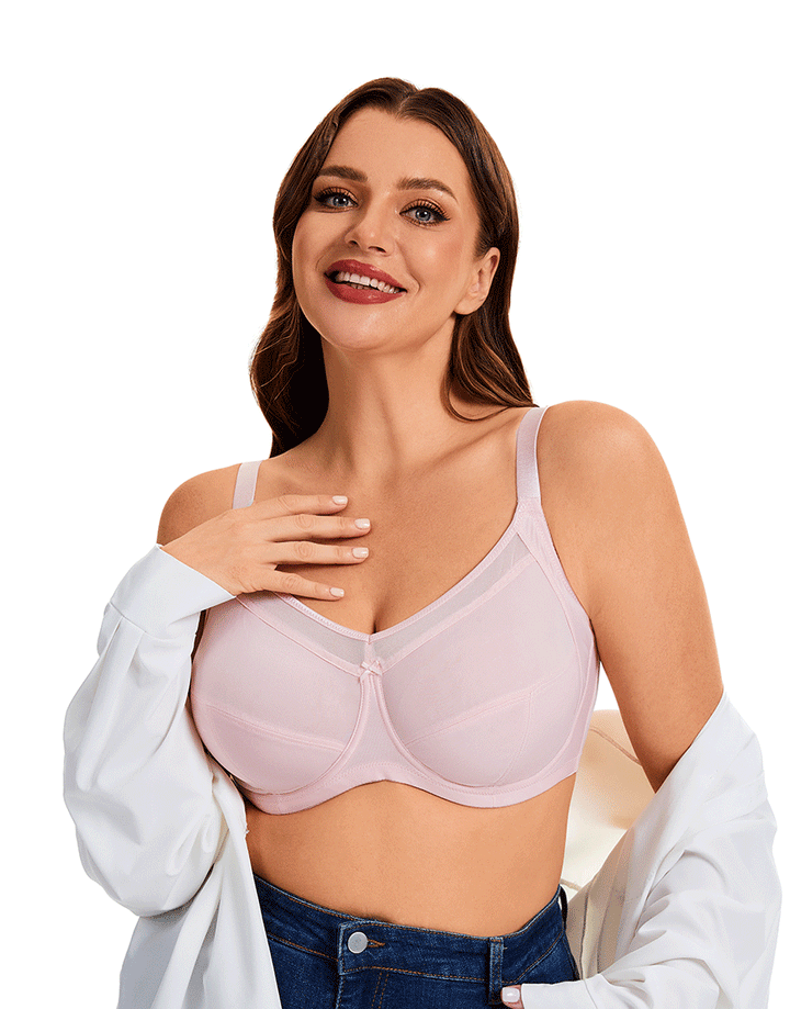 Quattro Plus Support Full-Coverage Wired Bra With Side Shaping Panels-QUARTZ PINK