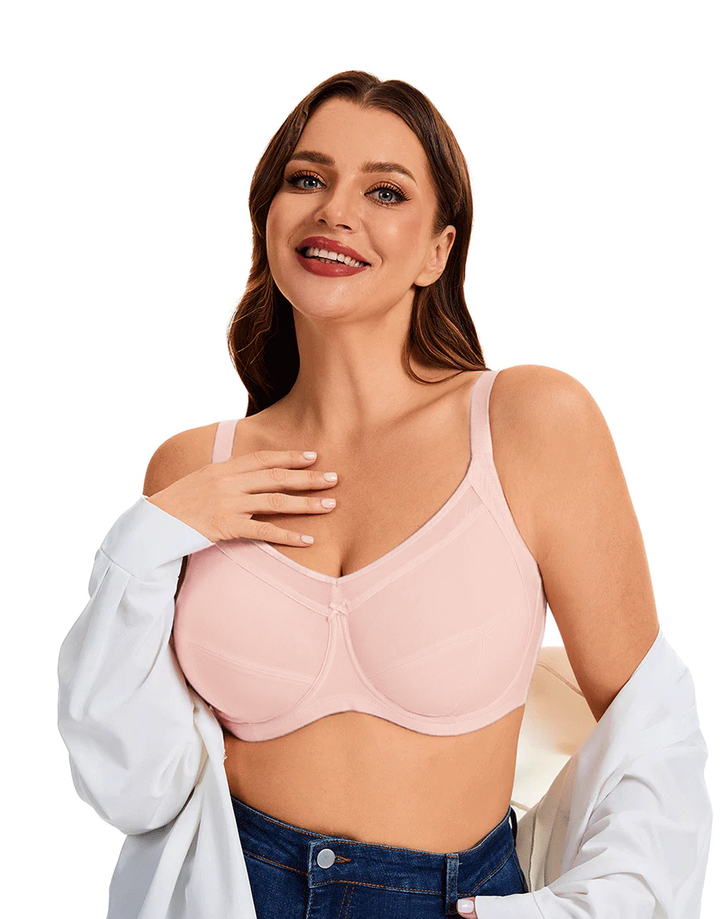 Quattro Plus Support Full-Coverage Wired Bra With Side Shaping Panels-QUARTZ PINK