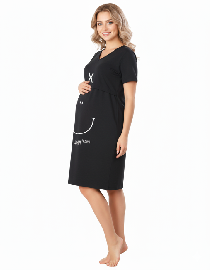 Made For Moms feeding night shirt-BLACK