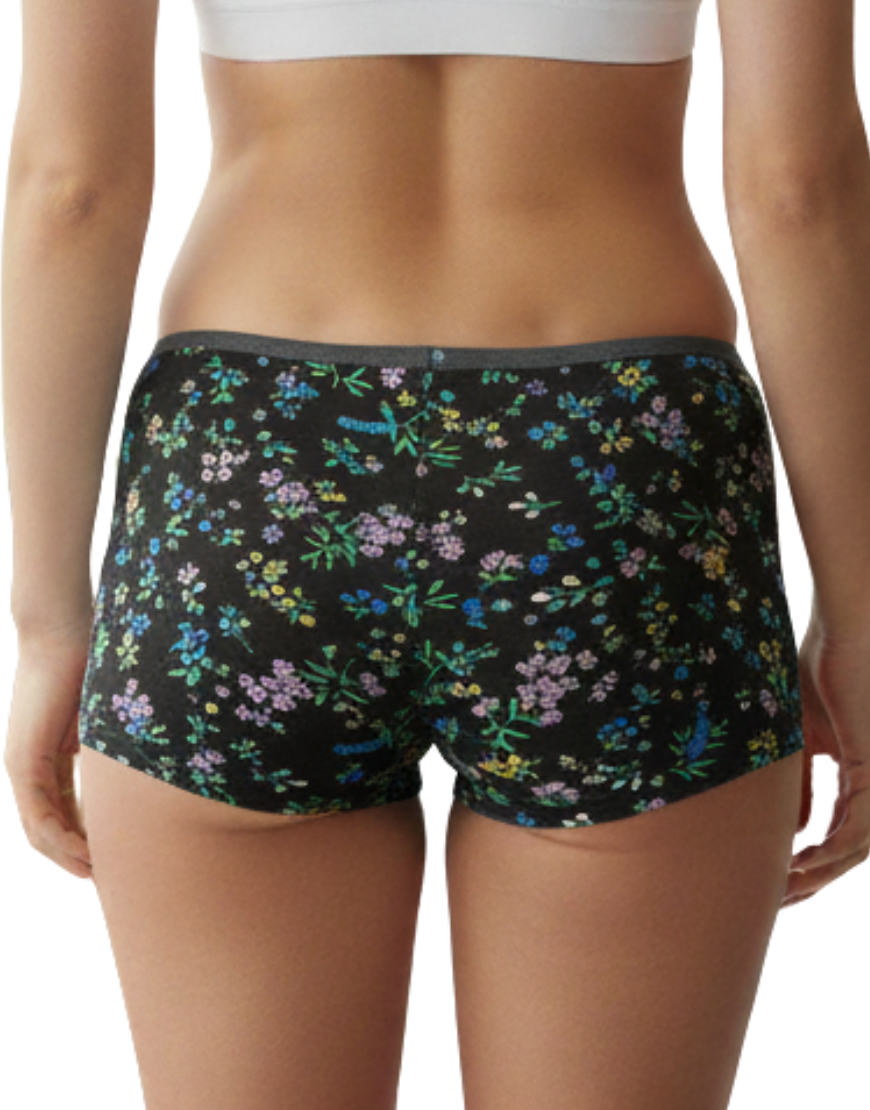 SUPER SOFT BOY SHORTS COTTON BRIEF-FLORAL PRINT