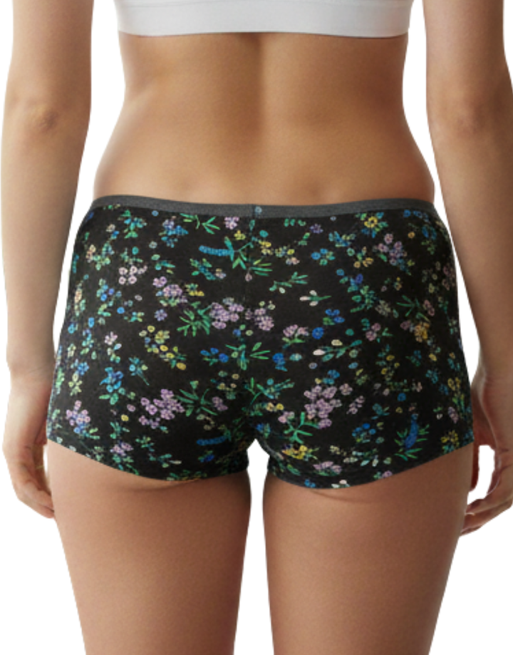 SUPER SOFT BOY SHORTS COTTON BRIEF-FLORAL PRINT