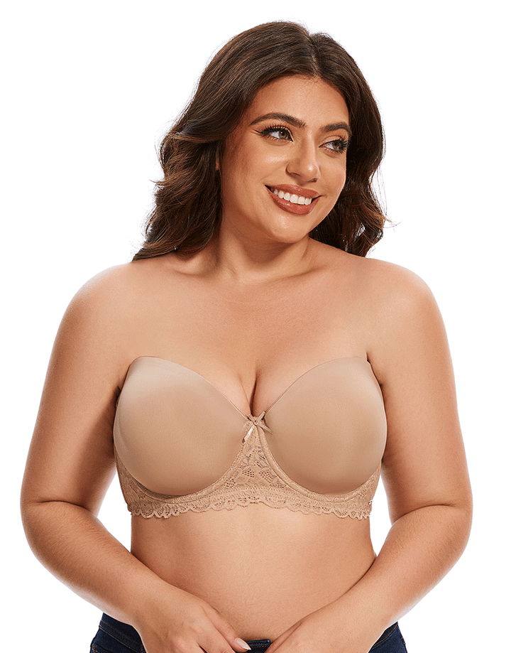 Losha Curvy Lightly Padded strapless Bra-SKIN