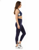 LOSHA STRETCH COTTON TIGHTS WITH CRISSCROSS DESIGN-MARITIME BLUE