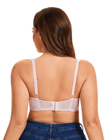 Plus Quattro Support Full-Coverage Wirefree Bra With Side Shaping Panels And Cushioned Straps-QUARTZ PINK