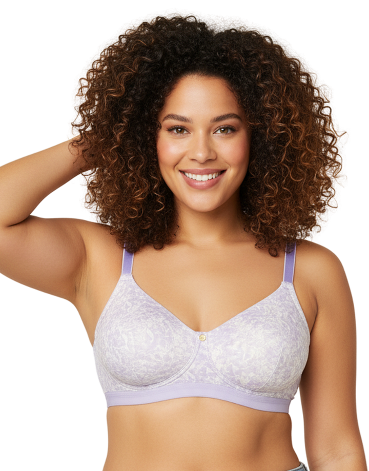 Losha True Curv Double Layered Non Wired Full Coverage Super Support Bra -Purple Print
