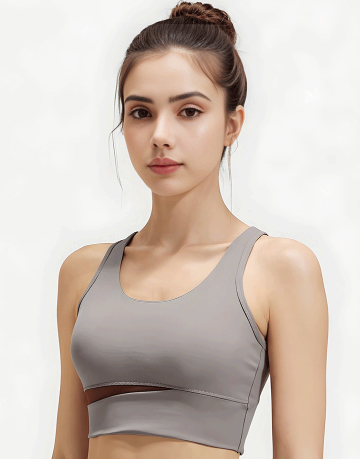 4 WAY STRETCH MEDIUM IMPACT SPORTS BRA-Rust