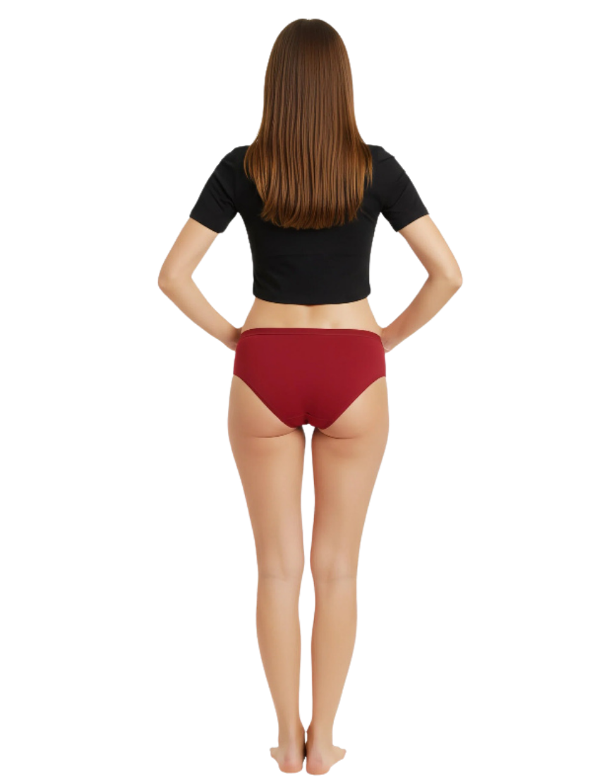 PACK OF 5 SUPER SOFT COTTON STRETCH PRINTED BIKINI BRIEFS -RED HEARTS