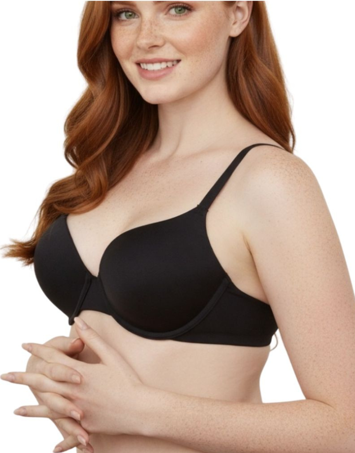 LOSHA WIRED LEVEL 2 PUSH-UP BRA WITH POWER MESH WINGS -BLACK