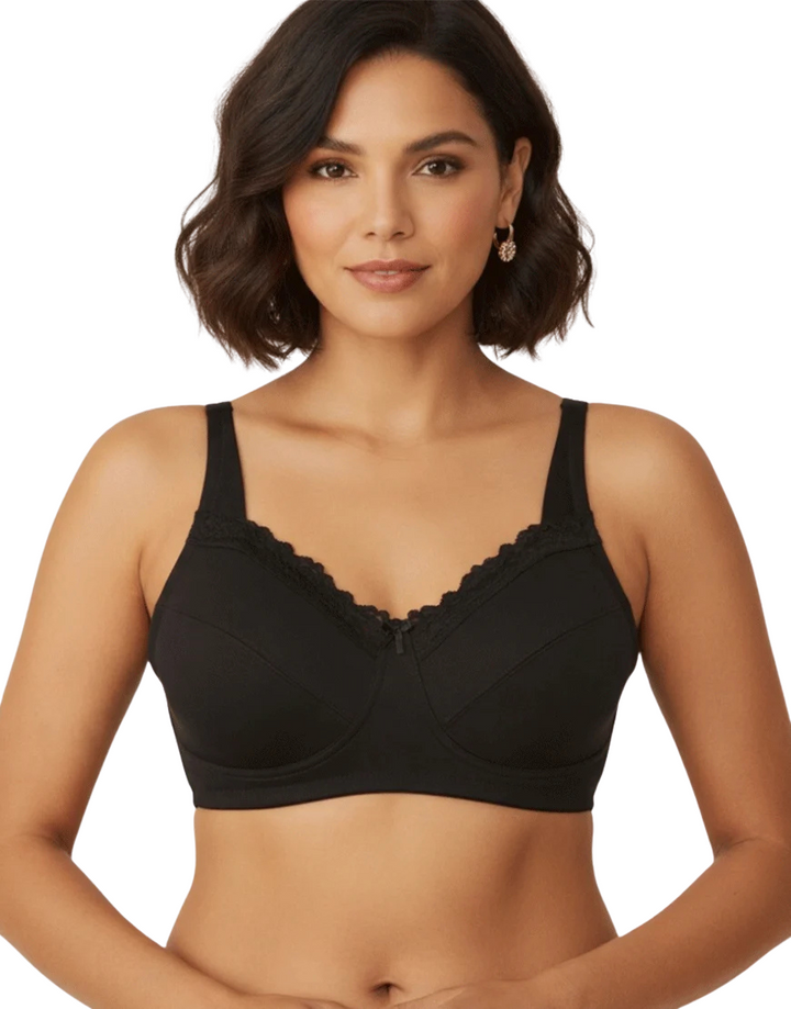FULL COVERAGE SUPER SUPPORT CUT & SEW CUPS MINIMIZER BRA-BLACK