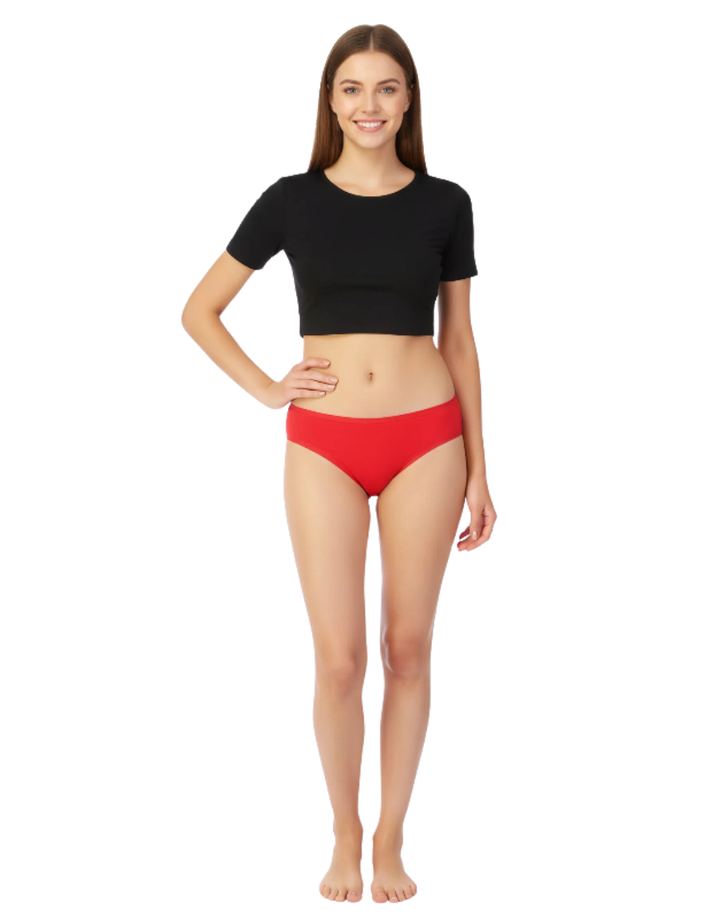 PACK OF 5 SUPER SOFT COTTON STRETCH PRINTED BIKINI BRIEFS -PALM