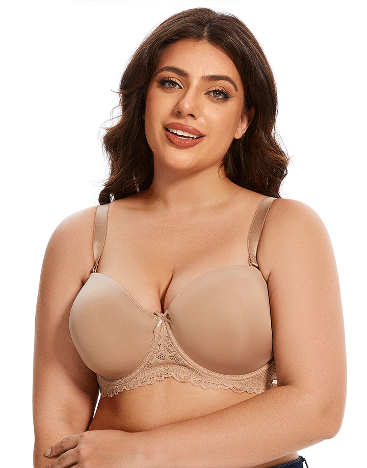 Losha Curvy Lightly Padded strapless Bra-SKIN