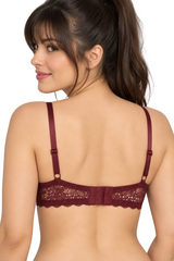 Losha Level 2 Push-Up Bra with 3/4 Coverage-Wine Mauve