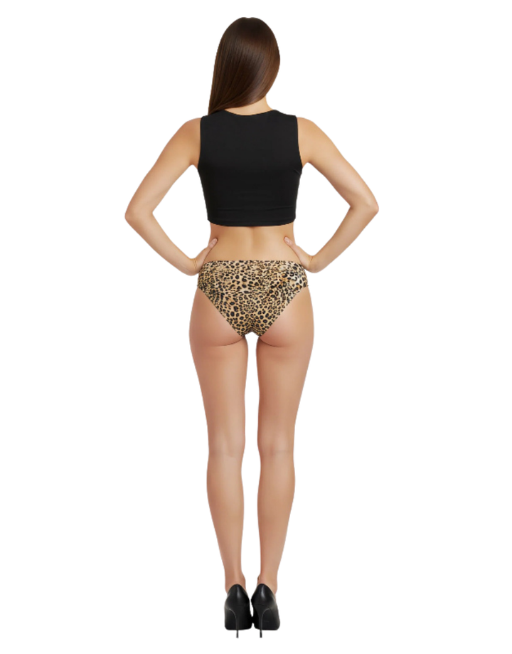 Losha Mid waist Laser Cut Panty  - Cheeta