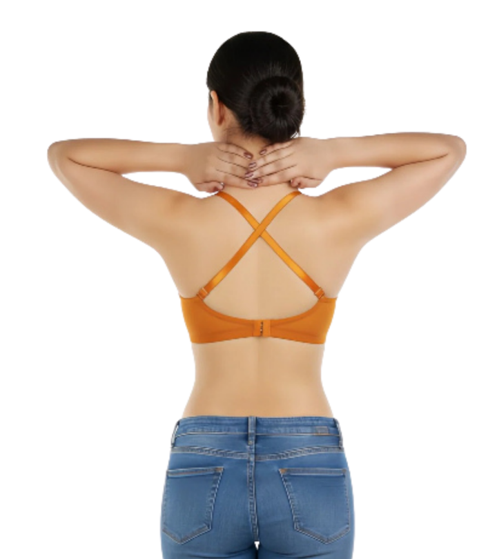 ZEN SERIES LIGHTLY PADDED WIRED LOW BACK BRA WITH SWAN HOOK STRAP-AUTUMN MAPLE