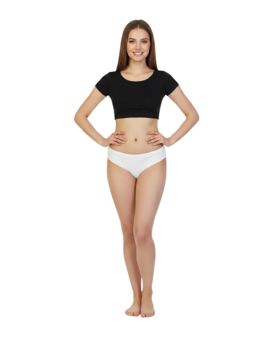 LOSHA PACK OF 6 SUPER SOFT COTTON STRETCH PRINTED BIKINI BRIEFS - STRIPES