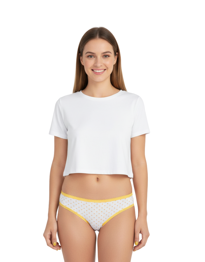 PACK OF 5 COTTON BIKINI BRIEFS- SUN FLOWERS