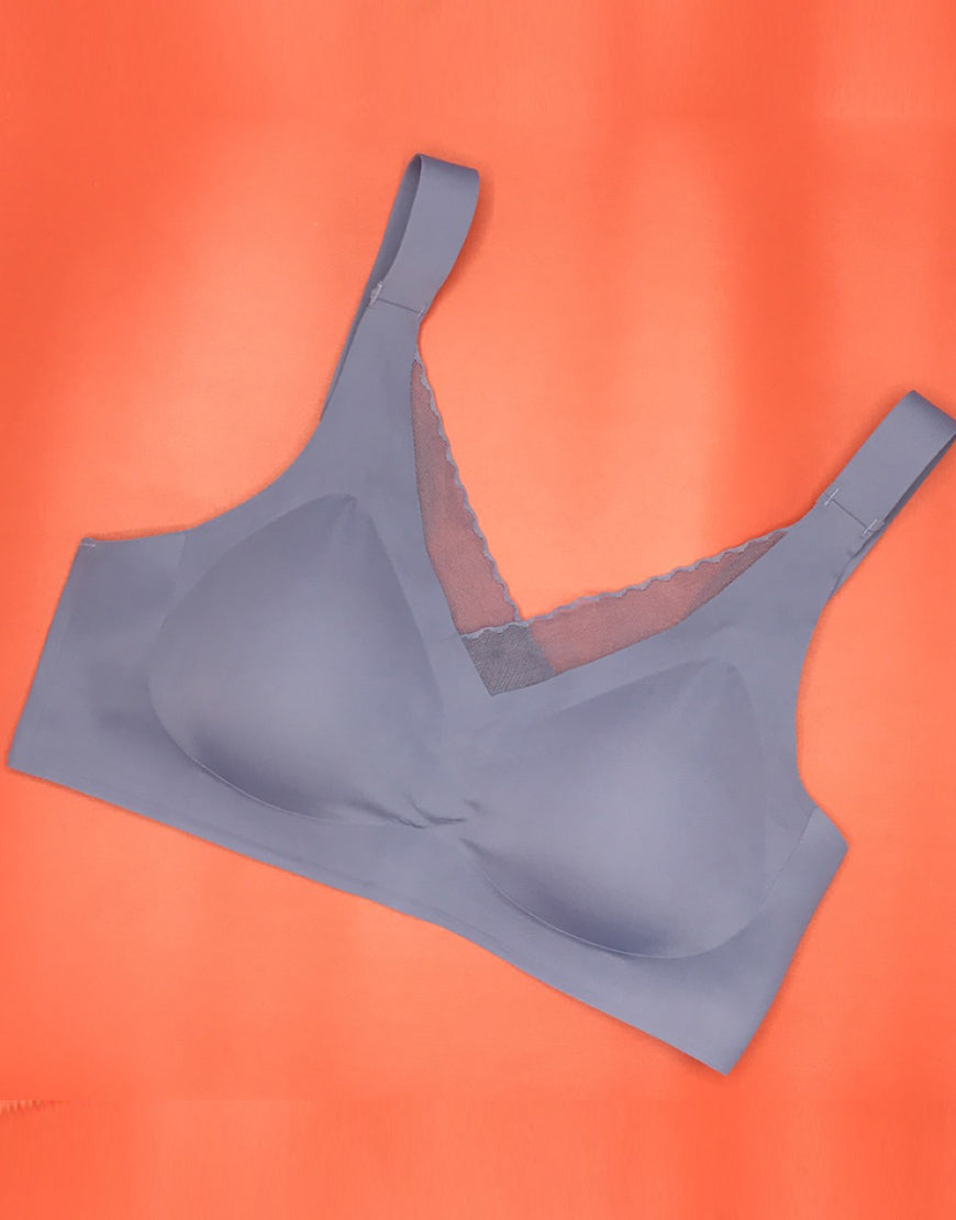 LOSHA LASER CUT SUPER SOFT BRA WITH WIDE STRAPS -GREY