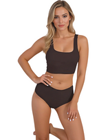 LASER CUT SUPER SOFT BRA SET-DARK BROWN