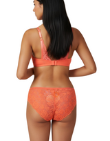 Butterfly back Bra With Lacy Panty SET -BURN SIENNA ORANGE
