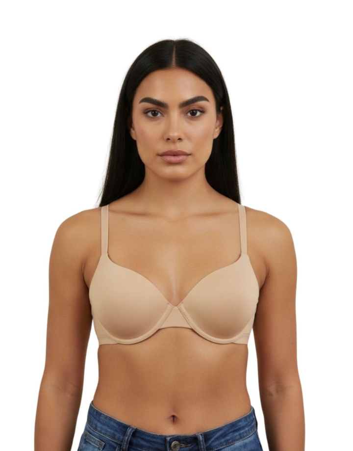 LOSHA WIRED LEVEL 2 PUSH-UP BRA WITH POWER MESH WINGS -SKIN