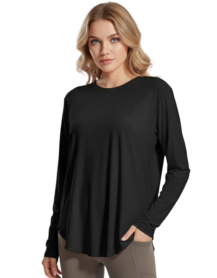 LOSHA EASY MOVEMENT RELAXED FIT T-SHIRT- BLACK