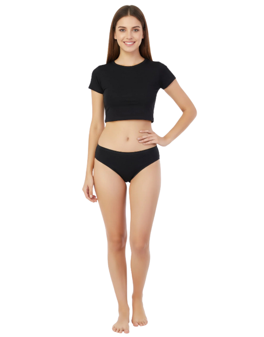 PACK OF 5 SUPER SOFT COTTON STRETCH PRINTED BIKINI BRIEFS -RED HEARTS