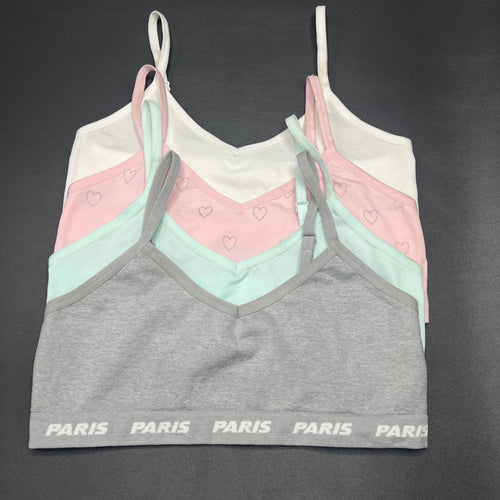 LOSHA TEENS  PACK OF 4 SEAMLESS TRAINING BRAS-BPINK/WHITE/MINT/GREY