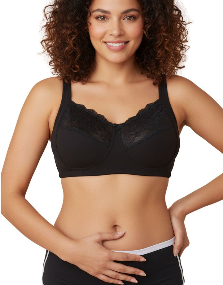 COTTON DOUBLE LAYERED SAG LIFT MINIMIZER BRA-BLACK