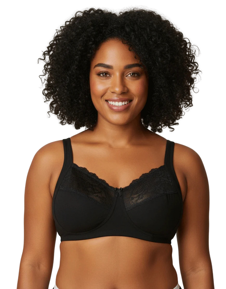 COTTON DOUBLE LAYERED SAG LIFT MINIMIZER BRA-BLACK