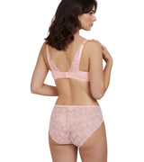 Butterfly back Bra With Lacy Panty SET-PEACH PEARL