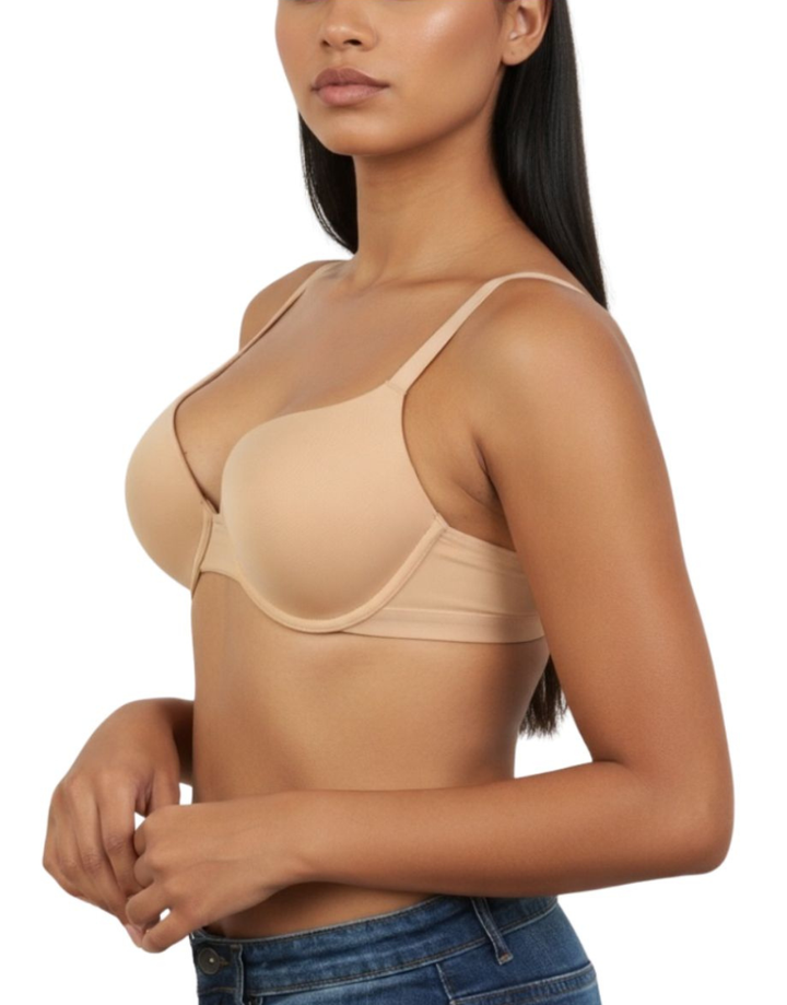LOSHA WIRED LEVEL 2 PUSH-UP BRA WITH POWER MESH WINGS -SKIN