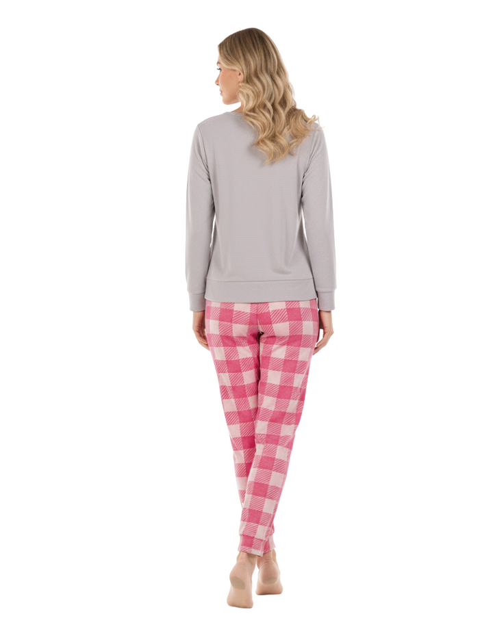 "BE WONDERFUL" LONG SLEEVE SHIRT & JOGGER SET-CARMINE ROSE