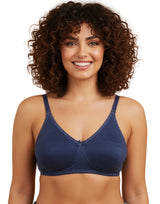 LOSHA COTTON DOUBLE LAYERED MOULDED CUPS WIRE-FREE BRA-BLUE DEPTHS