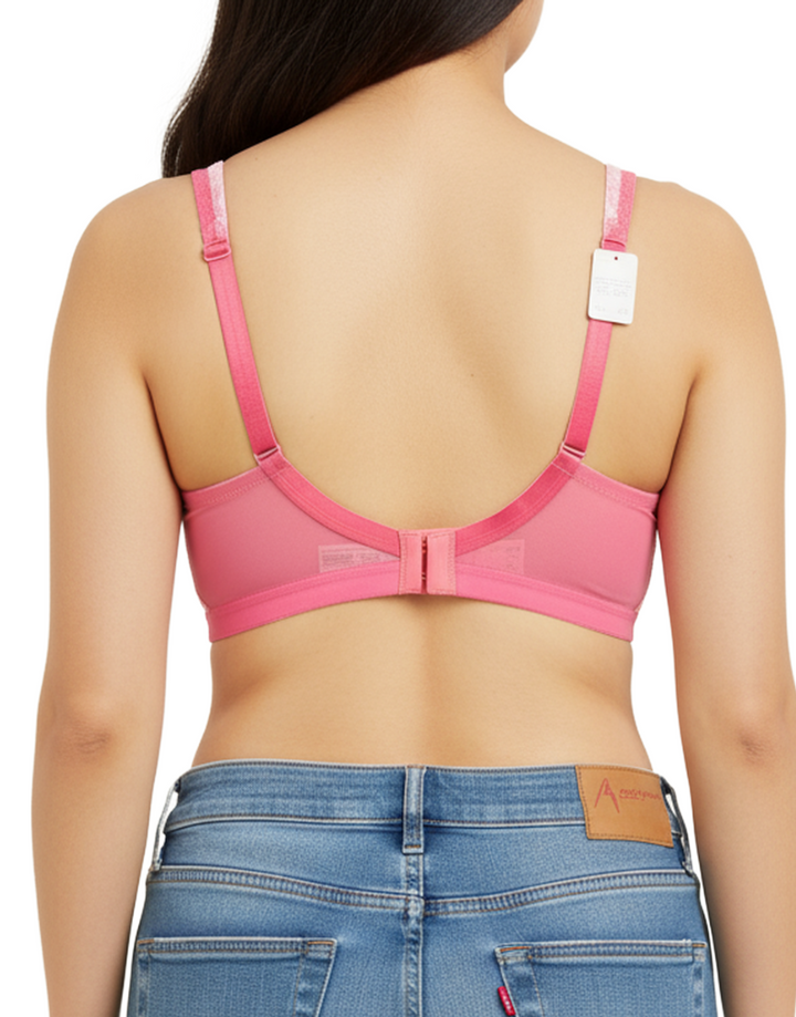 Losha True Curv Double Layered Non Wired Full Coverage Super Support Bra - Pink Print
