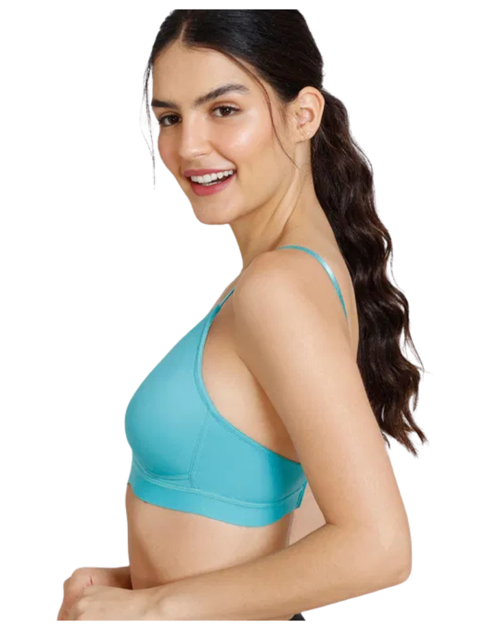 LIGHTLY PADDED NON WIRED T SHIRT BRA-TURQUOISE