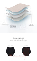 Losha High Waist laser Cut 4 layered Period Panty -Cream