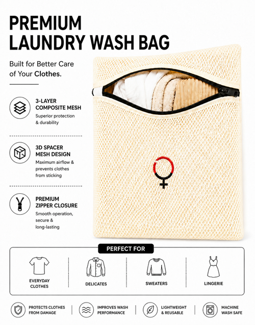 LOSHA Premium 3D Spacer Mesh Laundry Wash Bag