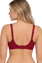 LOSHA LIGHTLY PADDED NON WIRED SUPER SOFT LASER CUT BRA-MAROON